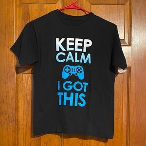 Black “Keep Calm” Gamer Graphic Tee